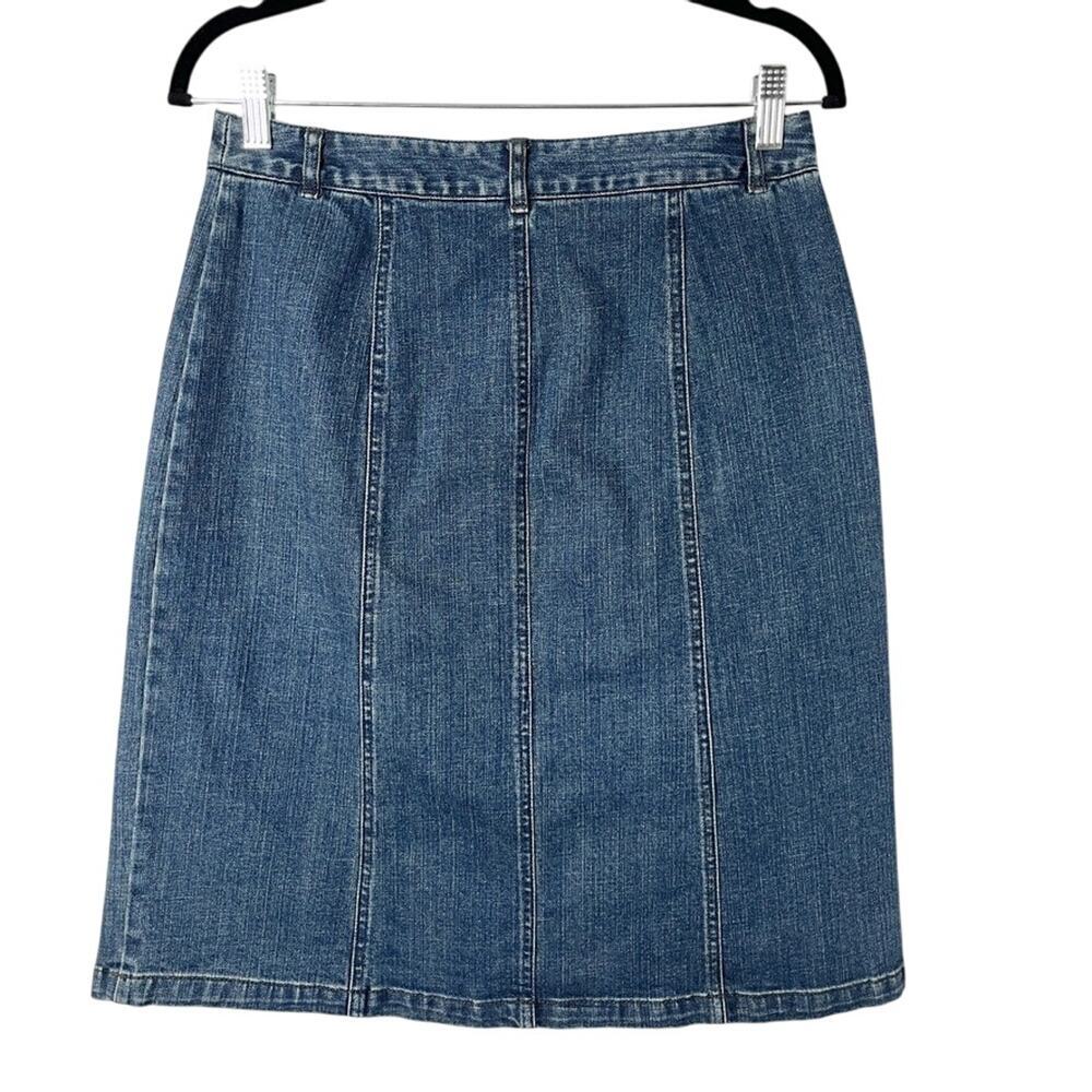 Geoffrey Beene Sport Women's Vintage Jean Skirt 4 Blue Denim Pencil Stretch - Picture 3 of 5